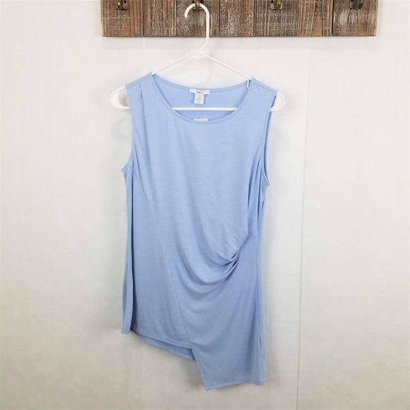 Bar III Blue Ruched Envelope Top - NWT, Size Medium - Picture 2 of 5